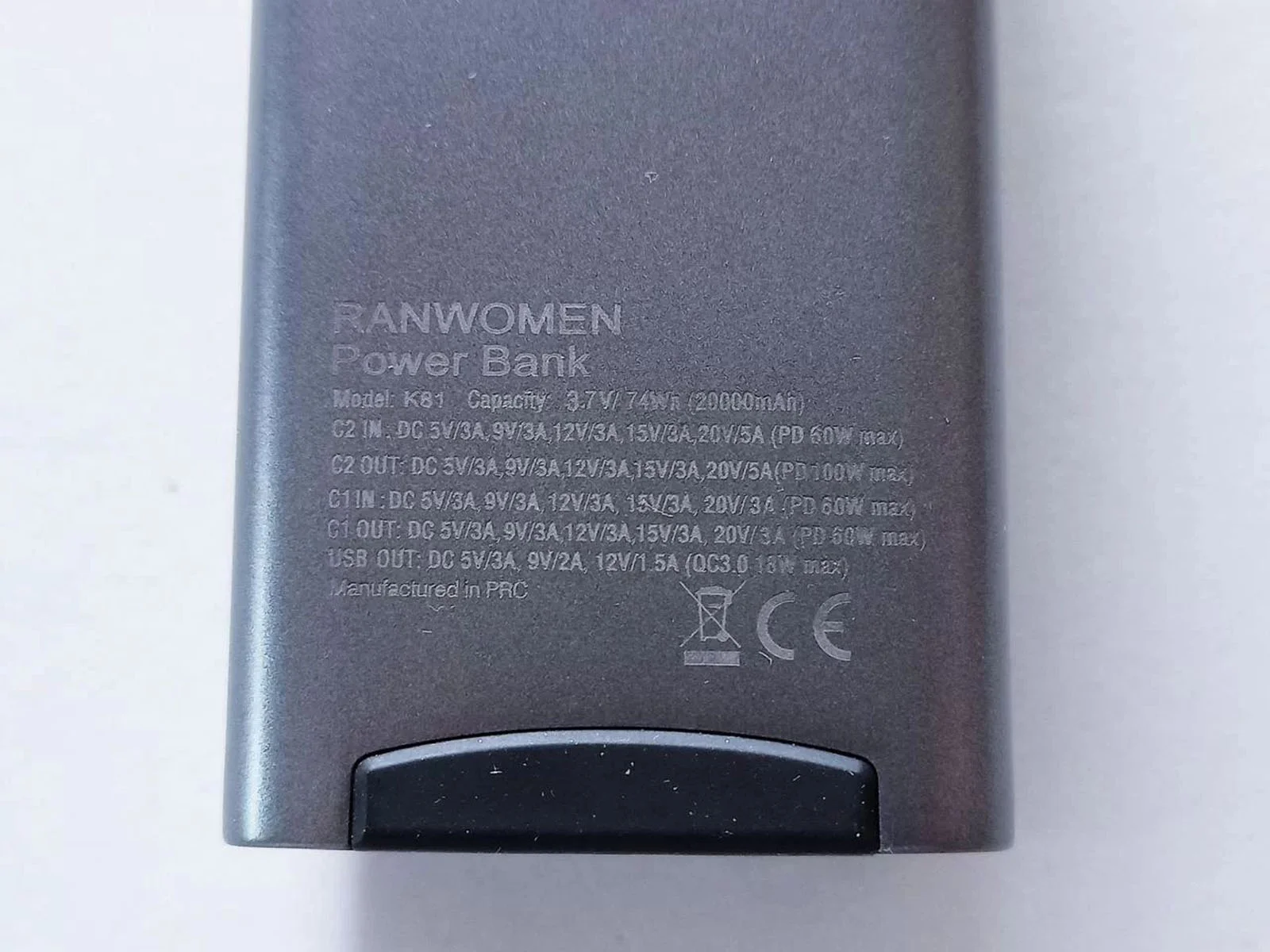 Мощный пауэрбанк 100Вт 20000мАч PD/QC/VOOC Ranwomen - миниатюра 5