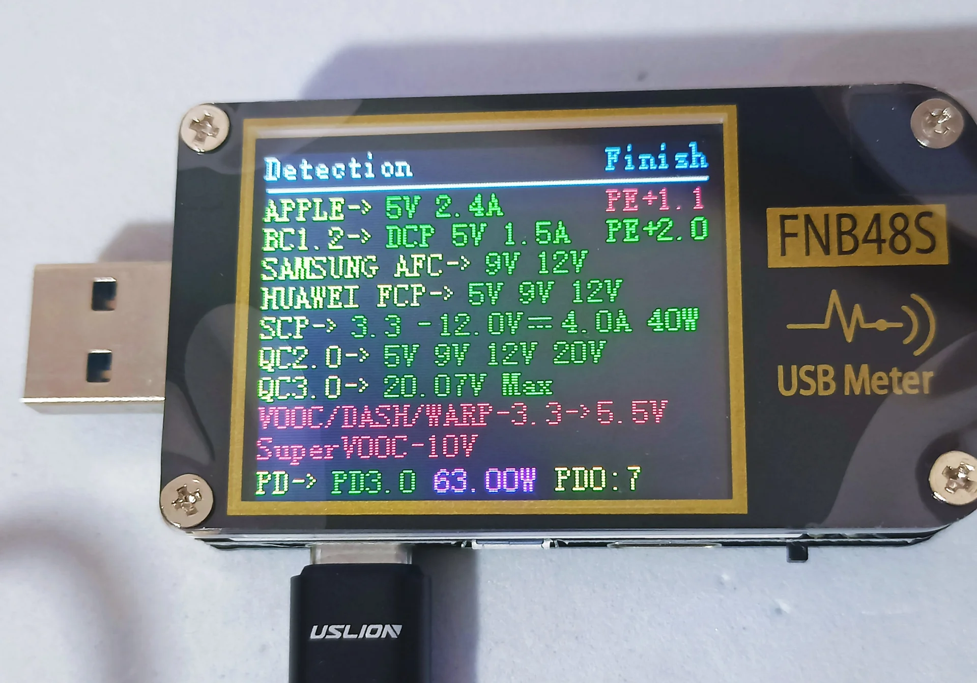 Fnirsi Fnb48S USB Type-C тестер измеритель напряжения, тока, мощности, ёмкости PD/QC/FCP/PE/VOOC - миниатюра 4