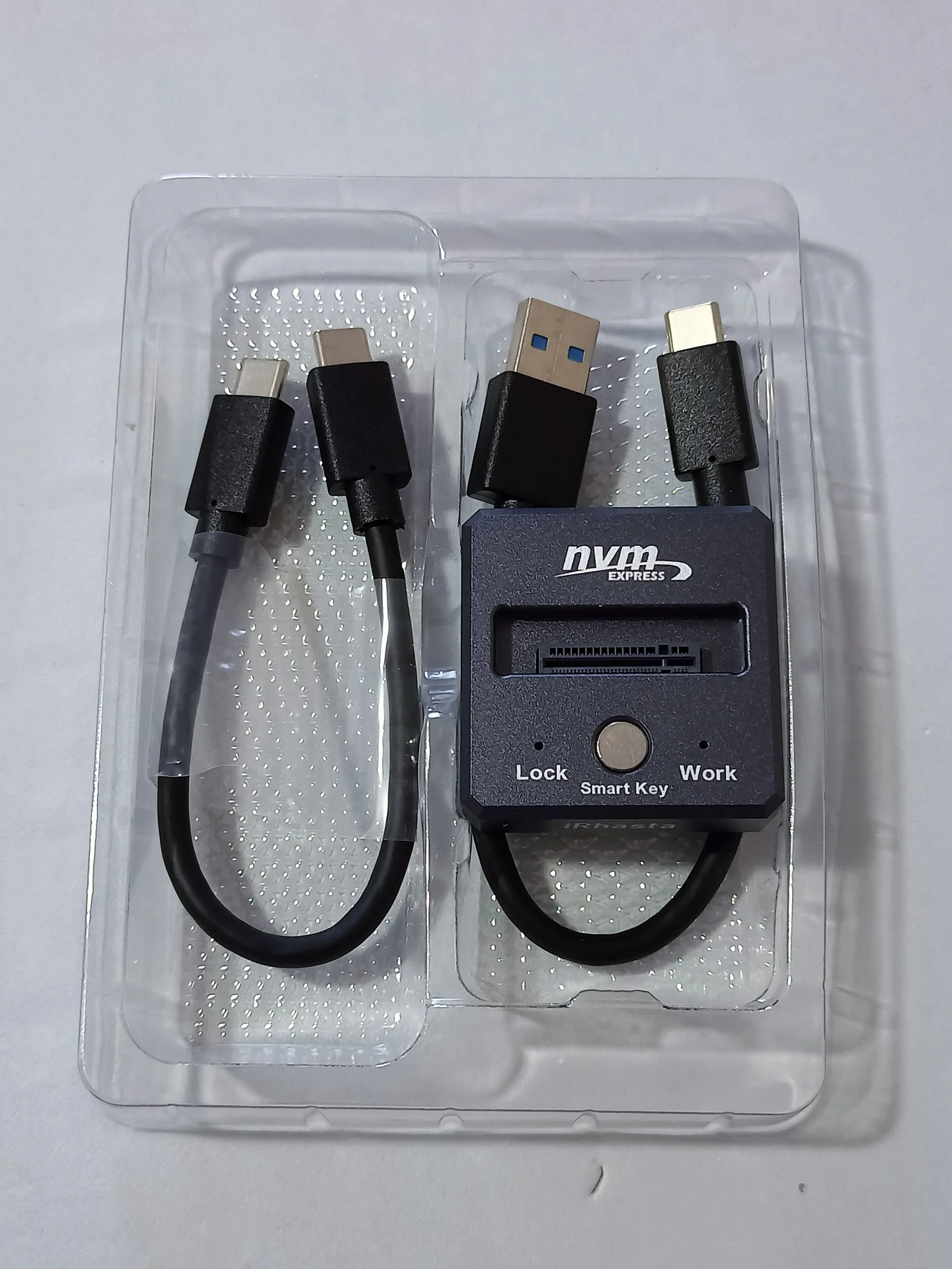 Адаптер док-станция NVMe SATA SSD M.2 USB Type-C защита от записи - миниатюра 5