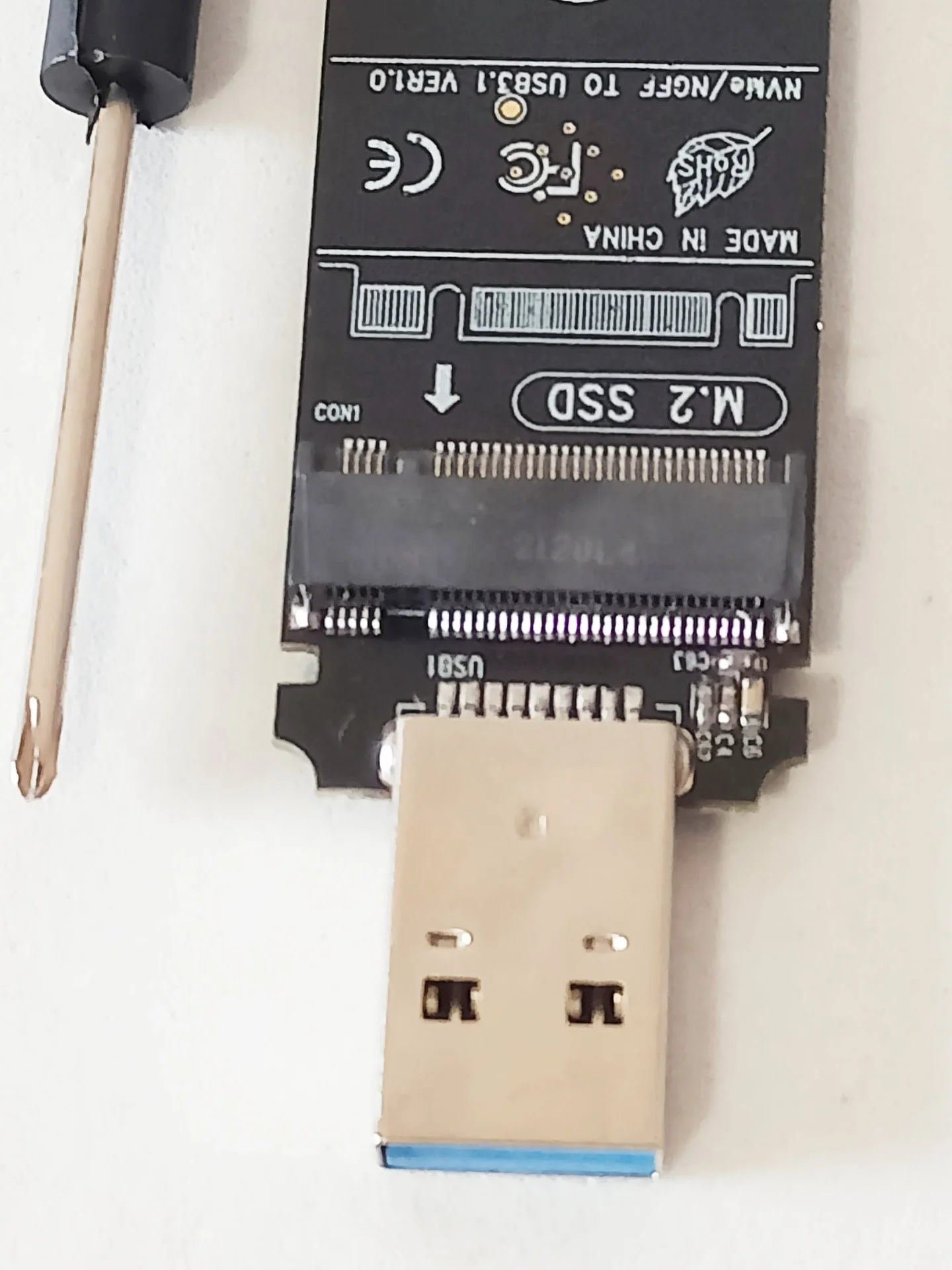 2в1 USB3.1 адаптер M.2 SSD с поддержкой двух протоколов NVMe и NGFF (SATA) (M-key + B+M-Key) безкорп - миниатюра 3