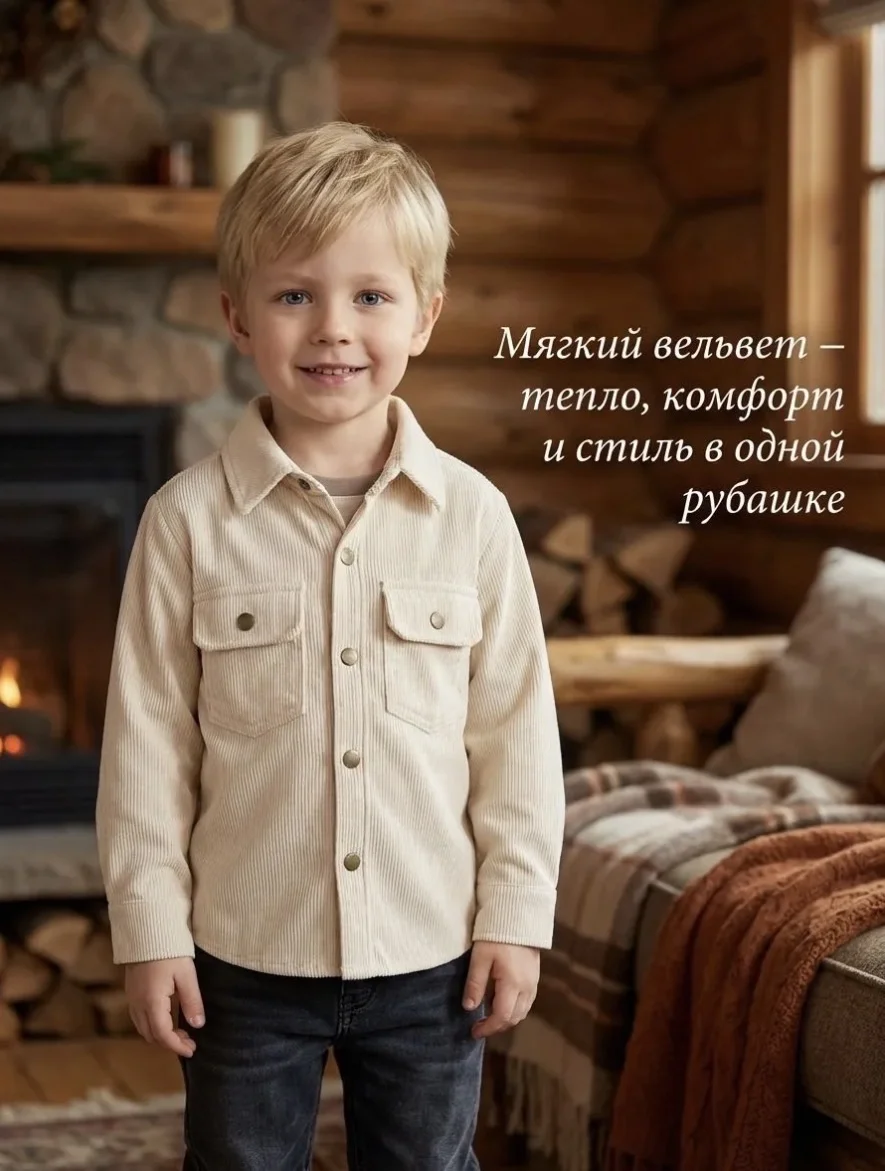 Вельветовая рубашка для мальчика или девочки - изображение 1
