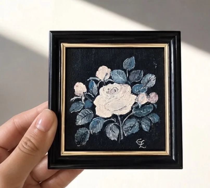 Картина с розой 10*10 см - миниатюра 4