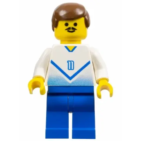 Минифигурка LEGO soc085 Soccer Player White & Blue
