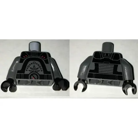 Деталь LEGO 973pb2361c01 Torso SW Black Armor Plat