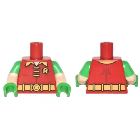 Деталь LEGO 973pb2625c01 Torso Batman 'R' Symbol,
