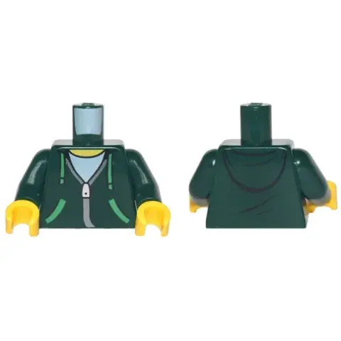 Деталь LEGO 973pb2825c01 Torso Hoodie with Green T