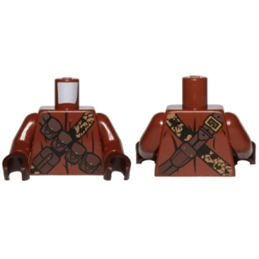 Деталь LEGO 973pb1736c01 Torso SW Jawa with Dark B - изображение 1