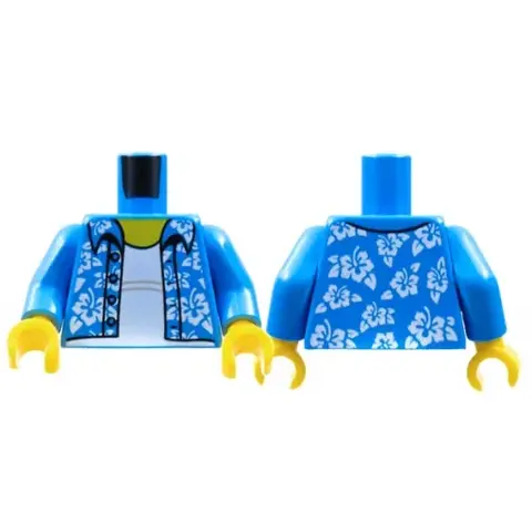 Деталь LEGO 973pb2731c01 Torso Hawaiian Shirt Open