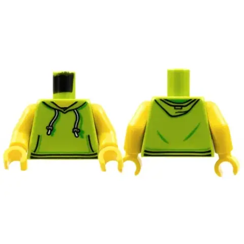 Деталь LEGO 973pb2735c01 Torso Hoodie with White D