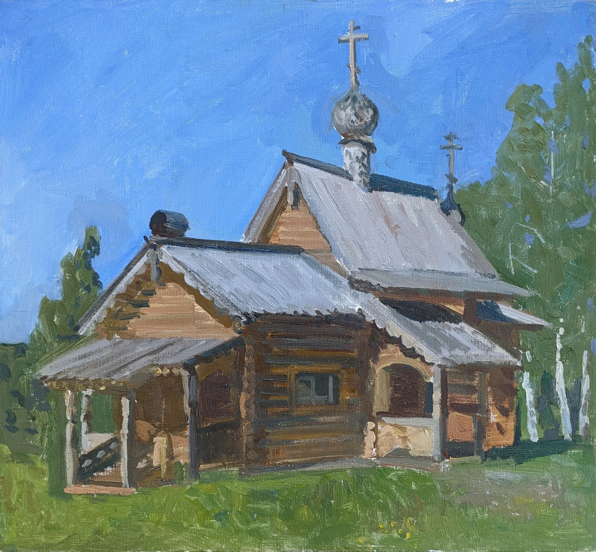 Картина маслом на холсте, церковь - миниатюра 2