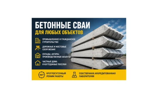 Бетонные сваи ГОСТ От производителя - изображение 1