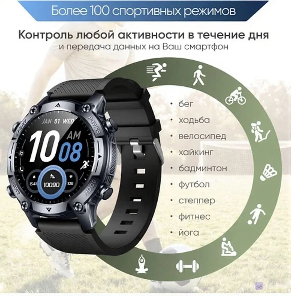 Смарт-часы faiz full quantum 8X, титановый корпус - миниатюра 2