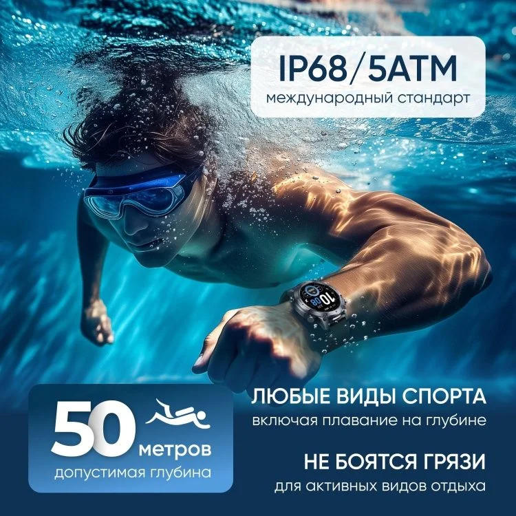 Смарт часы FaizFull quantum 8X GPS 15 мм черные - миниатюра 7