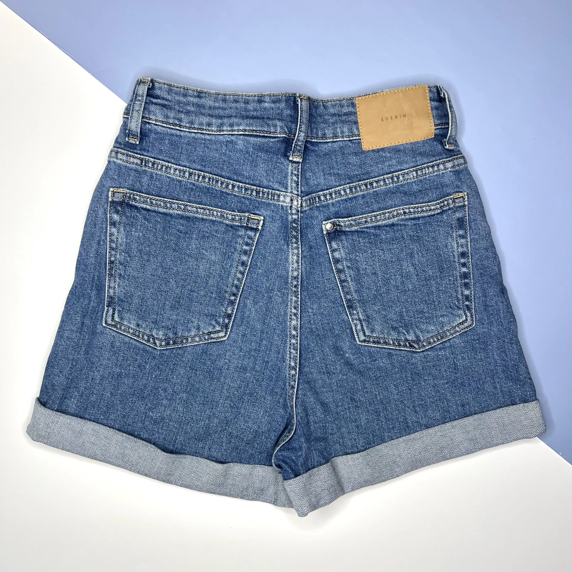 Шорты джинсовые H&M XS (34) высокая посадка - миниатюра 3