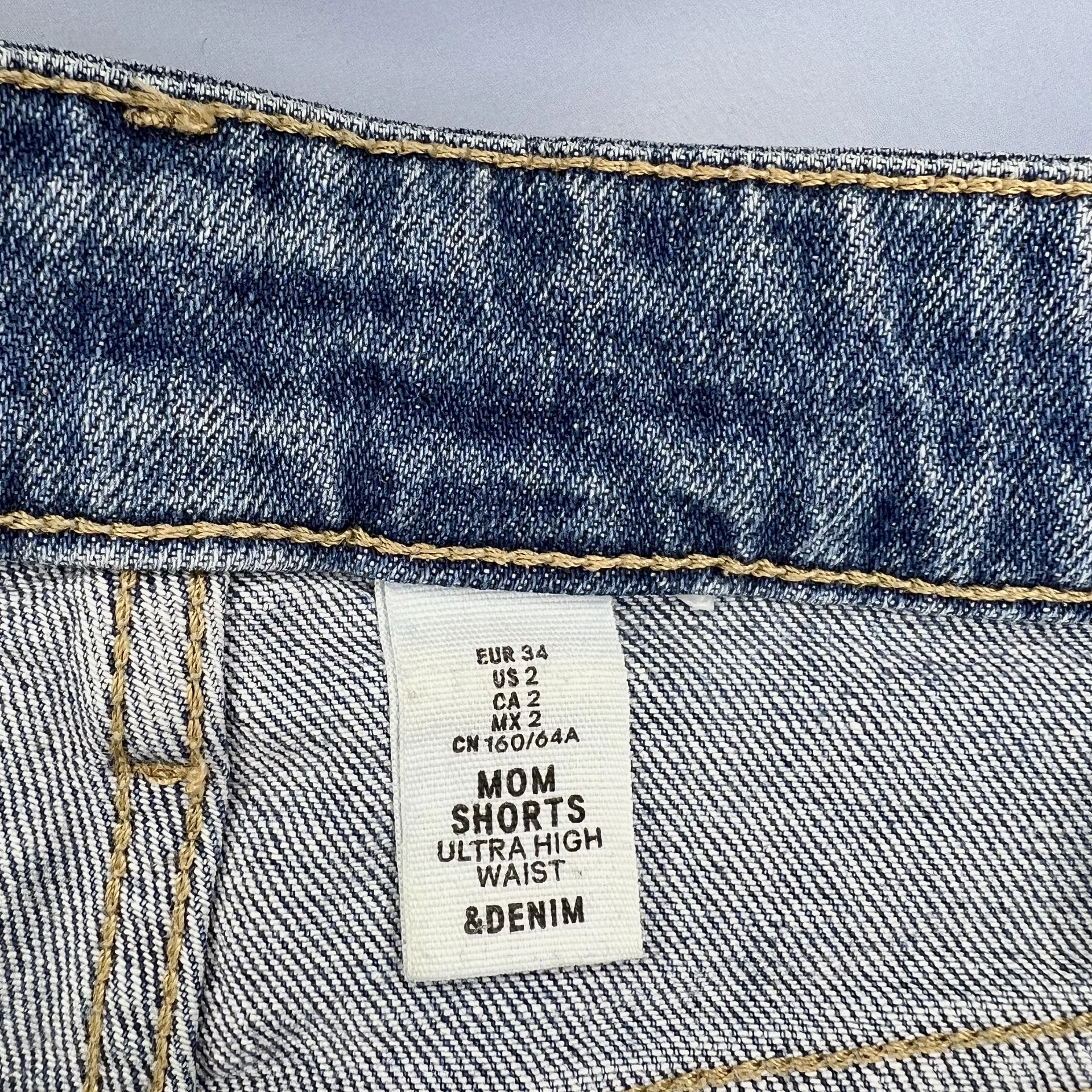 Шорты джинсовые H&M XS (34) высокая посадка - миниатюра 6