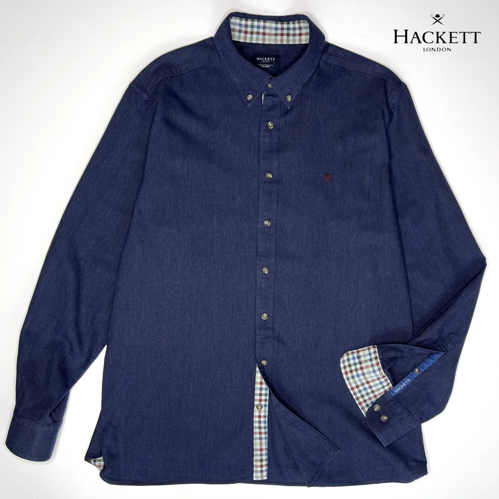 Рубашка Hackett XXL (54/56) синяя мужская - изображение 1