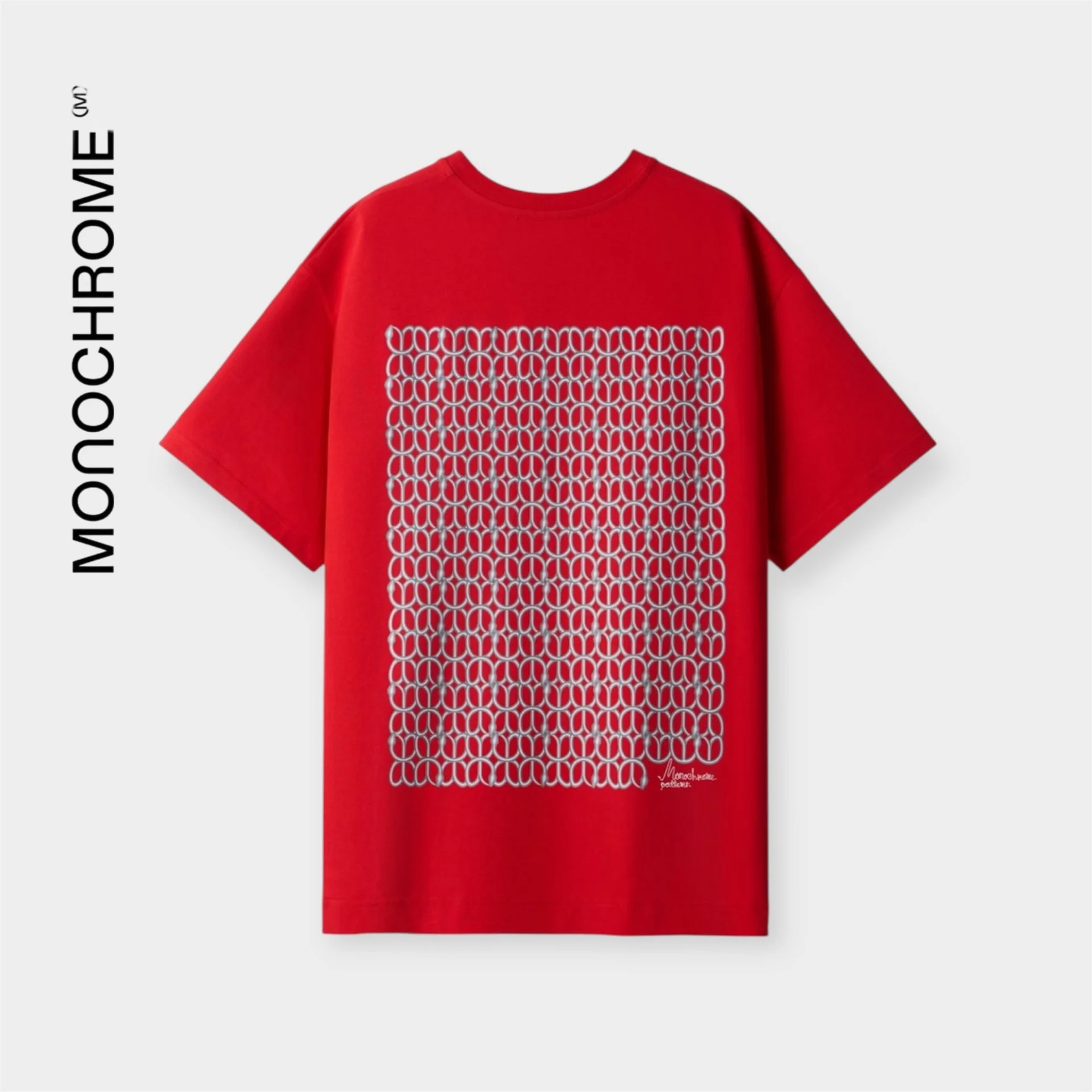 Футболка Monochrome pattern лимитка красная - изображение 1