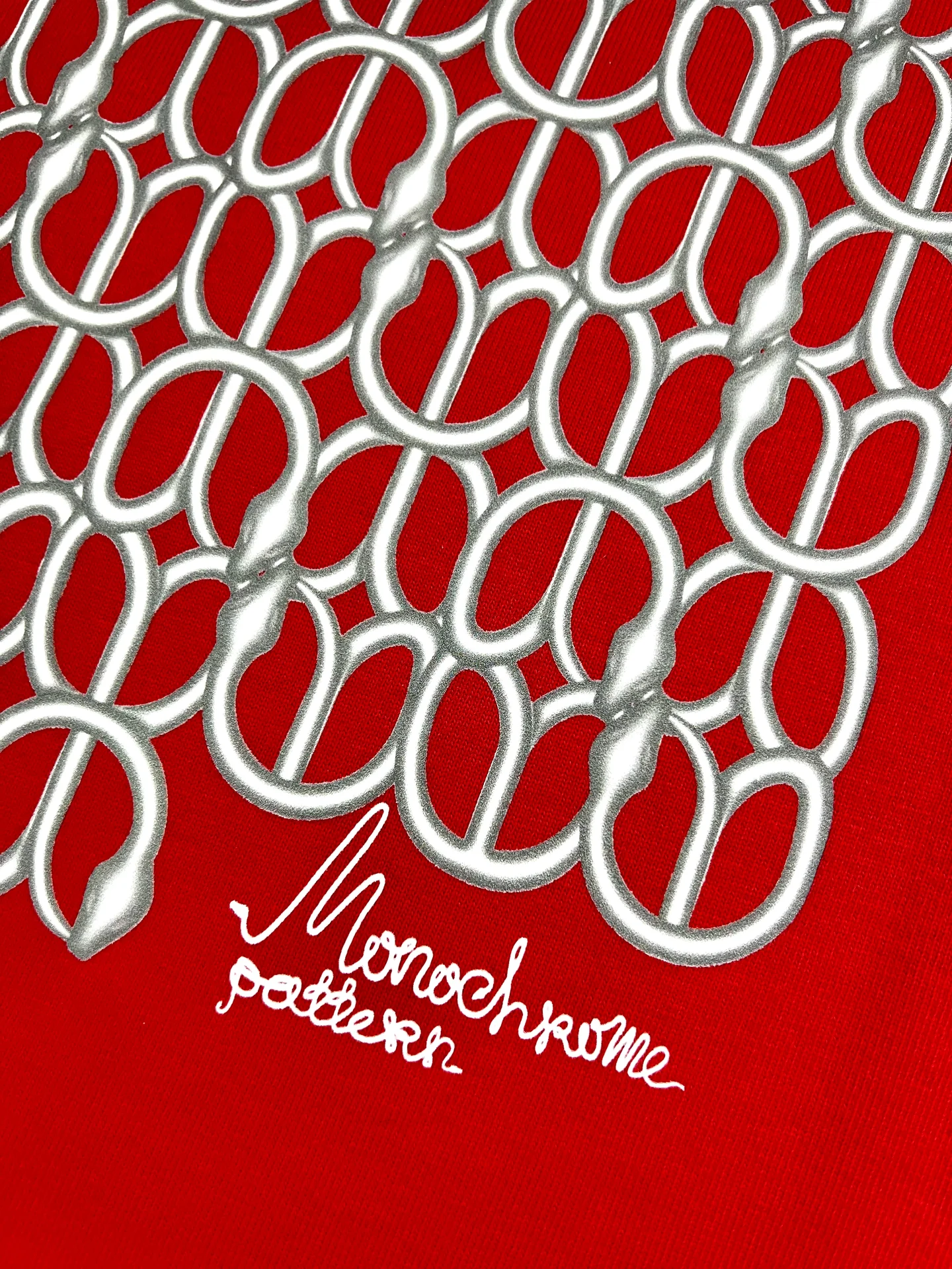 Футболка Monochrome pattern лимитка красная - миниатюра 2