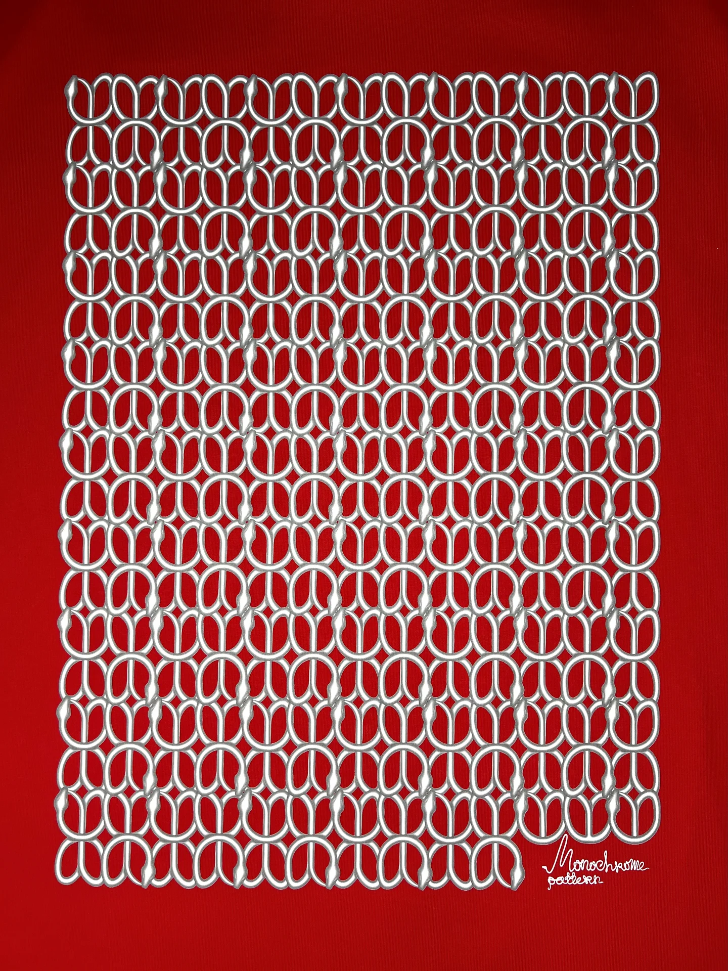 Футболка Monochrome pattern лимитка красная - миниатюра 5