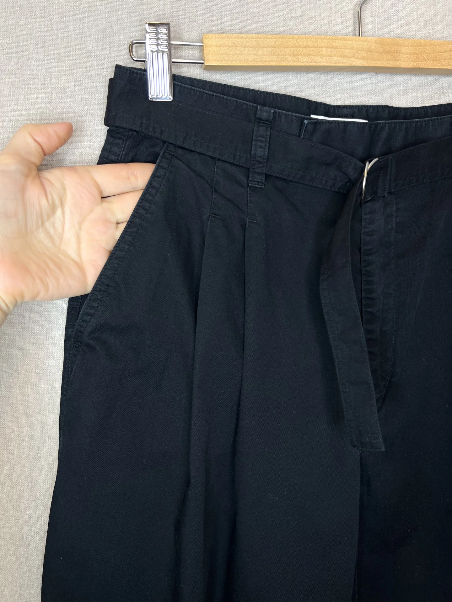 Брюки Uniqlo U 37/44 черные хлопок женские - миниатюра 3