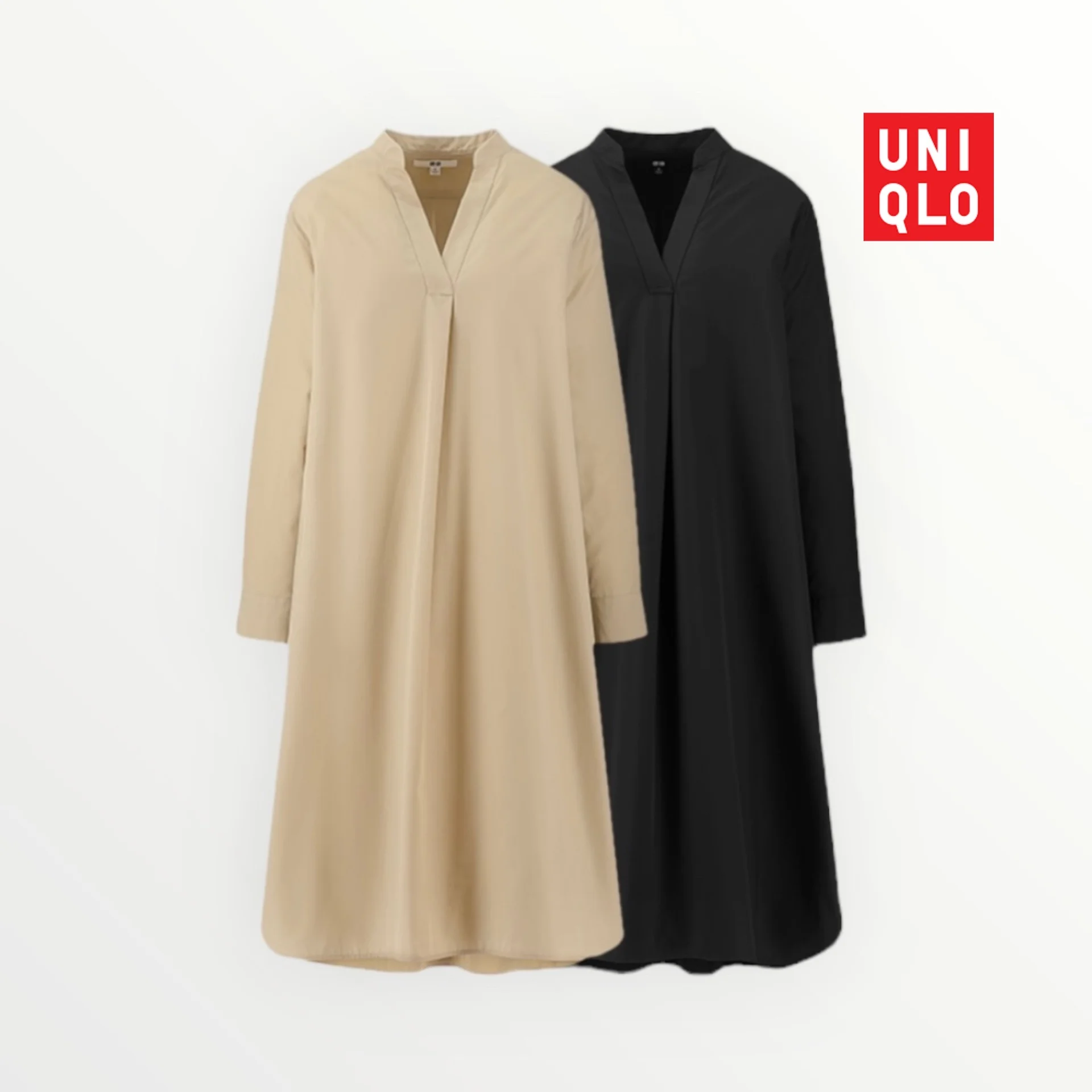 Черное платье-туника Uniqlo S хлопковая рубашка - изображение 1