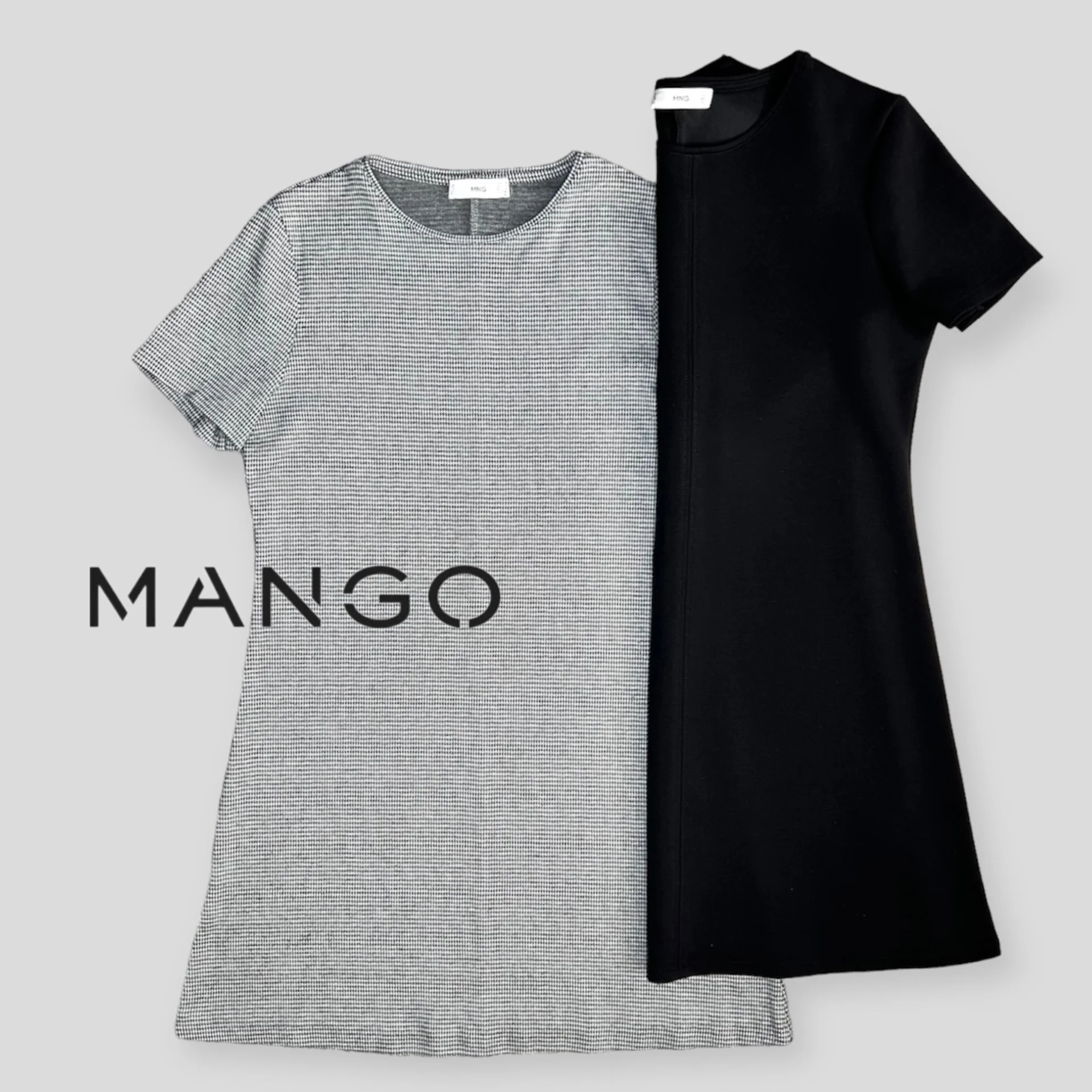 Платье Mango 165 (М) черное, серое школьное - миниатюра 2