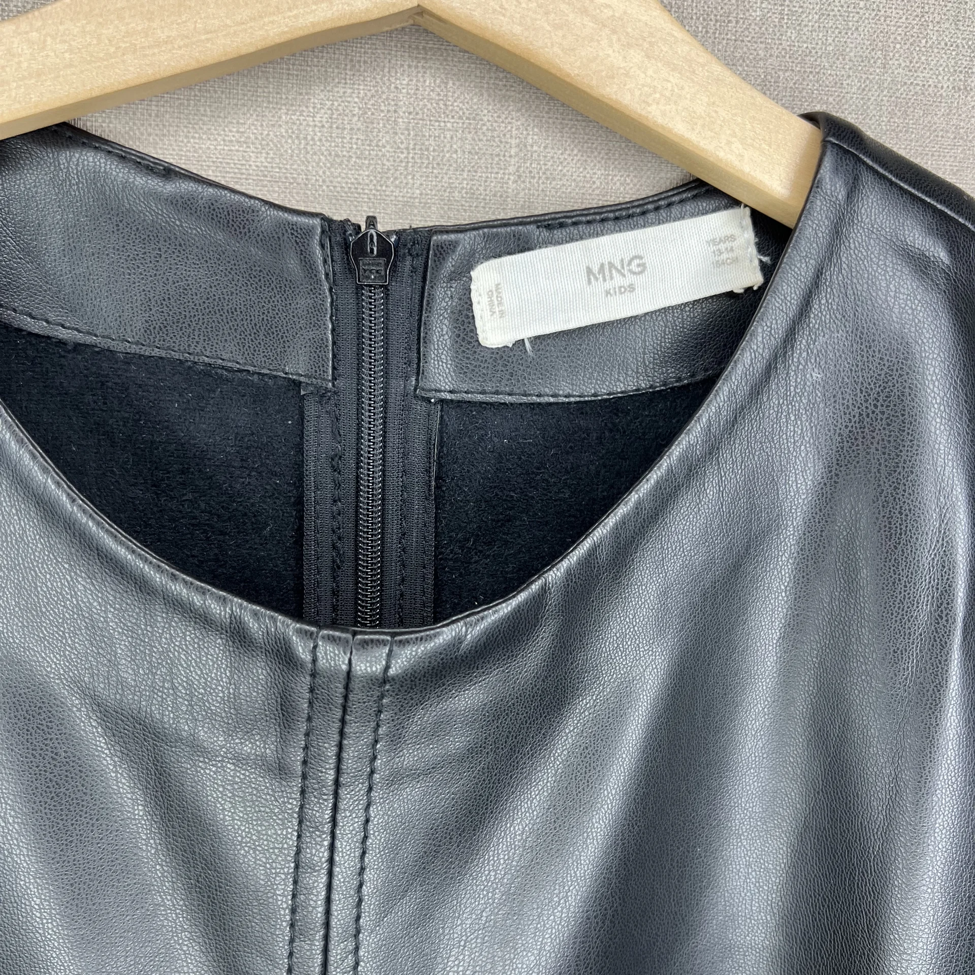 Платье Mango 164 экокожа черное - миниатюра 5