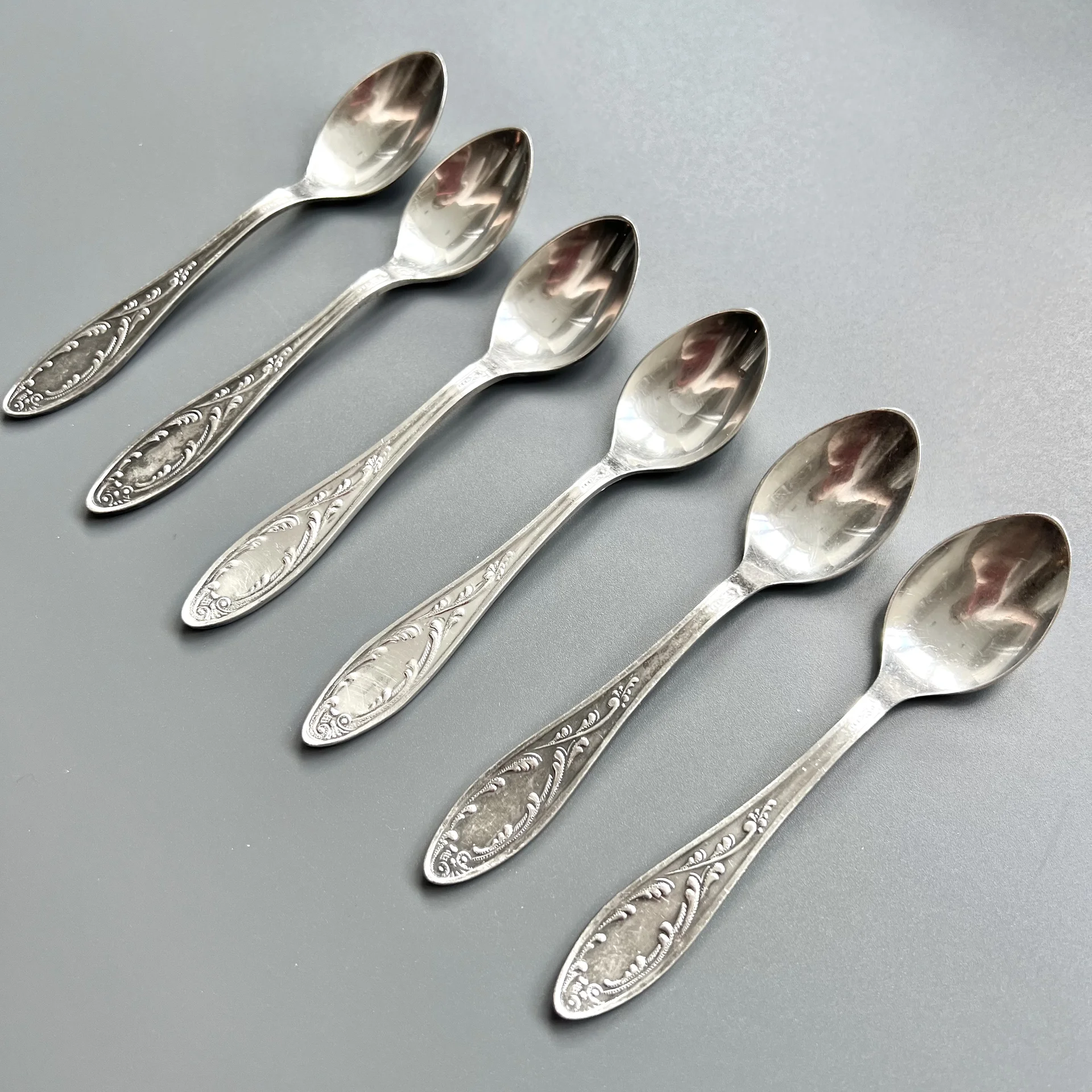 Мельхиор Кофейная ложка Пламя 6 шт маленькая