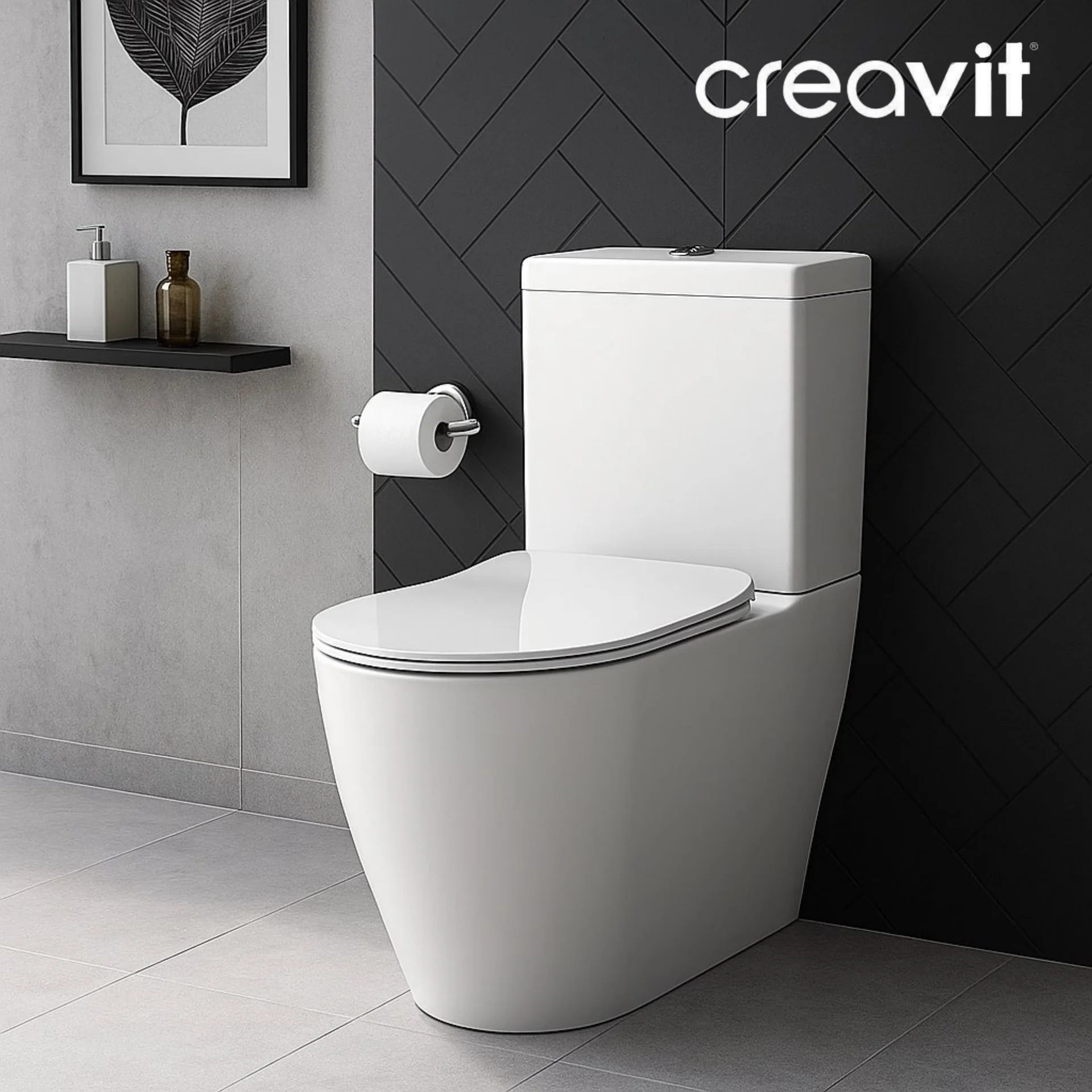 Новый унитаз с бачком и сиденьем Creavit санфарфор