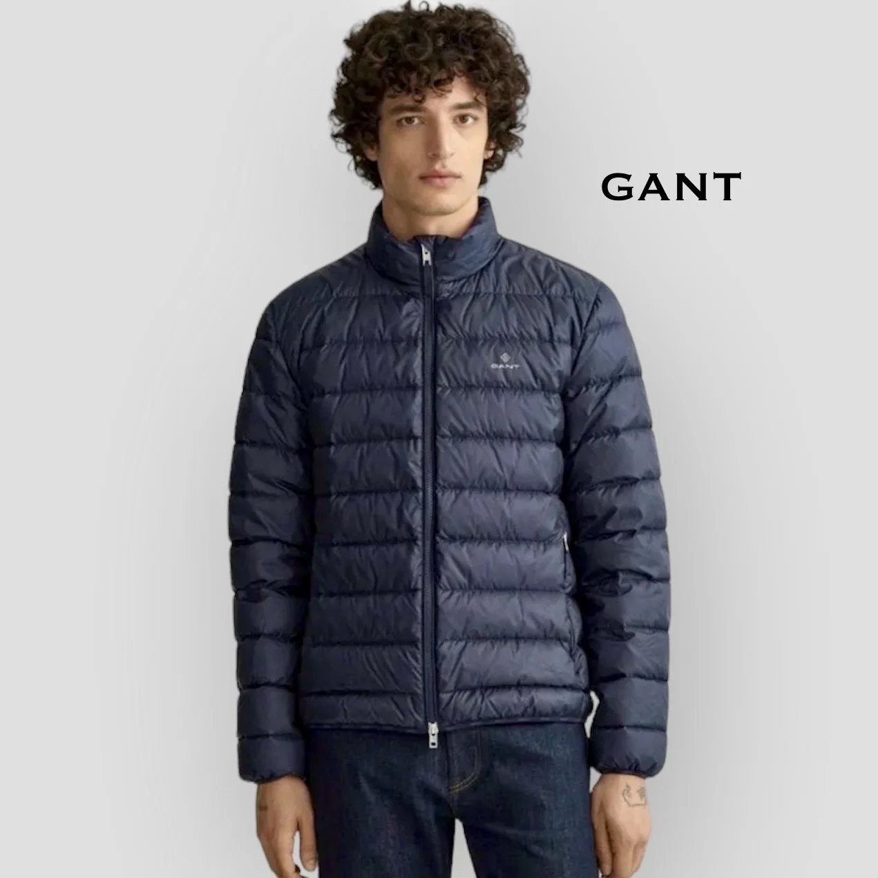 Gant Куртка Пуховик XL синяя короткий - миниатюра 2
