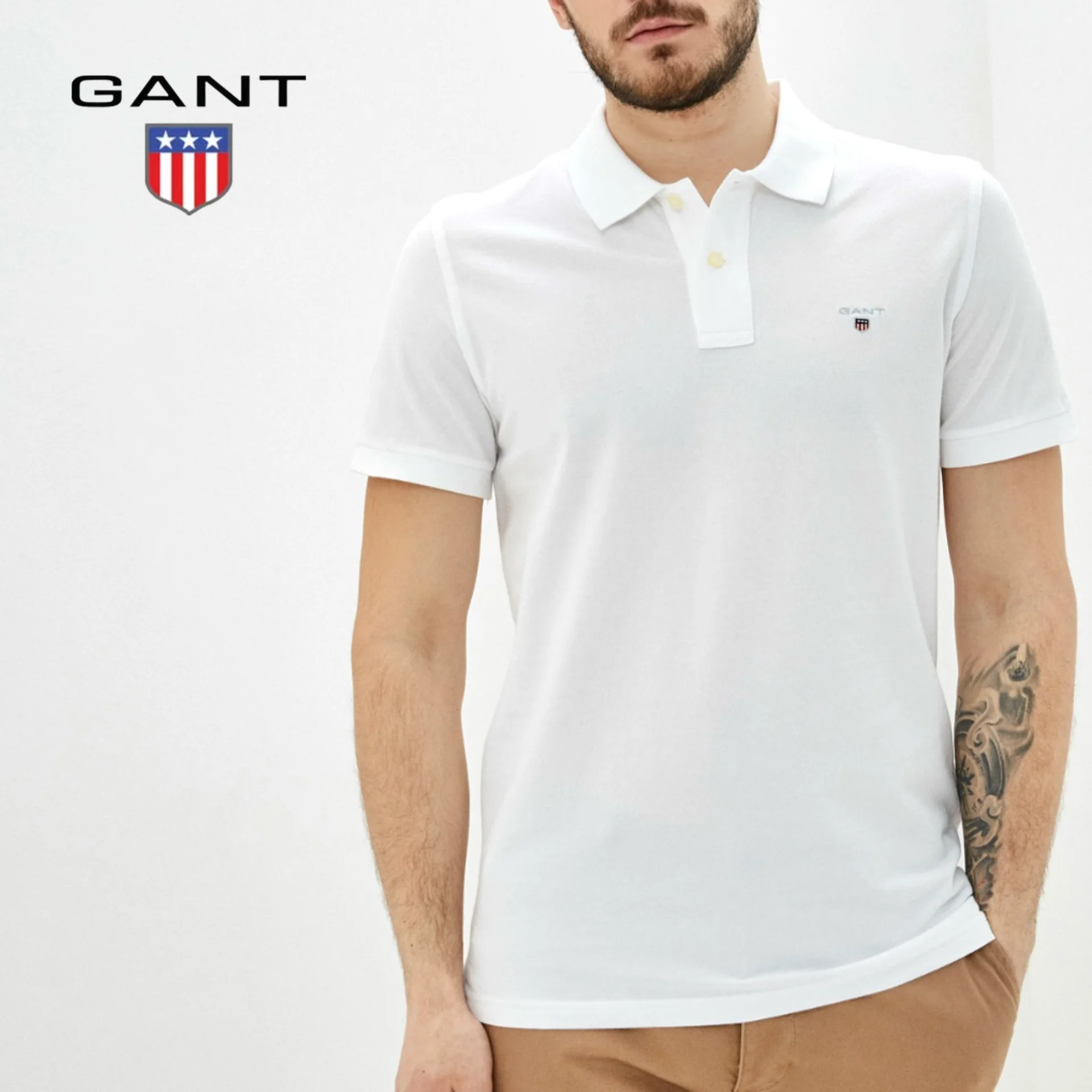Поло Gant XXL оригинал белое футболка рубашка - изображение 1