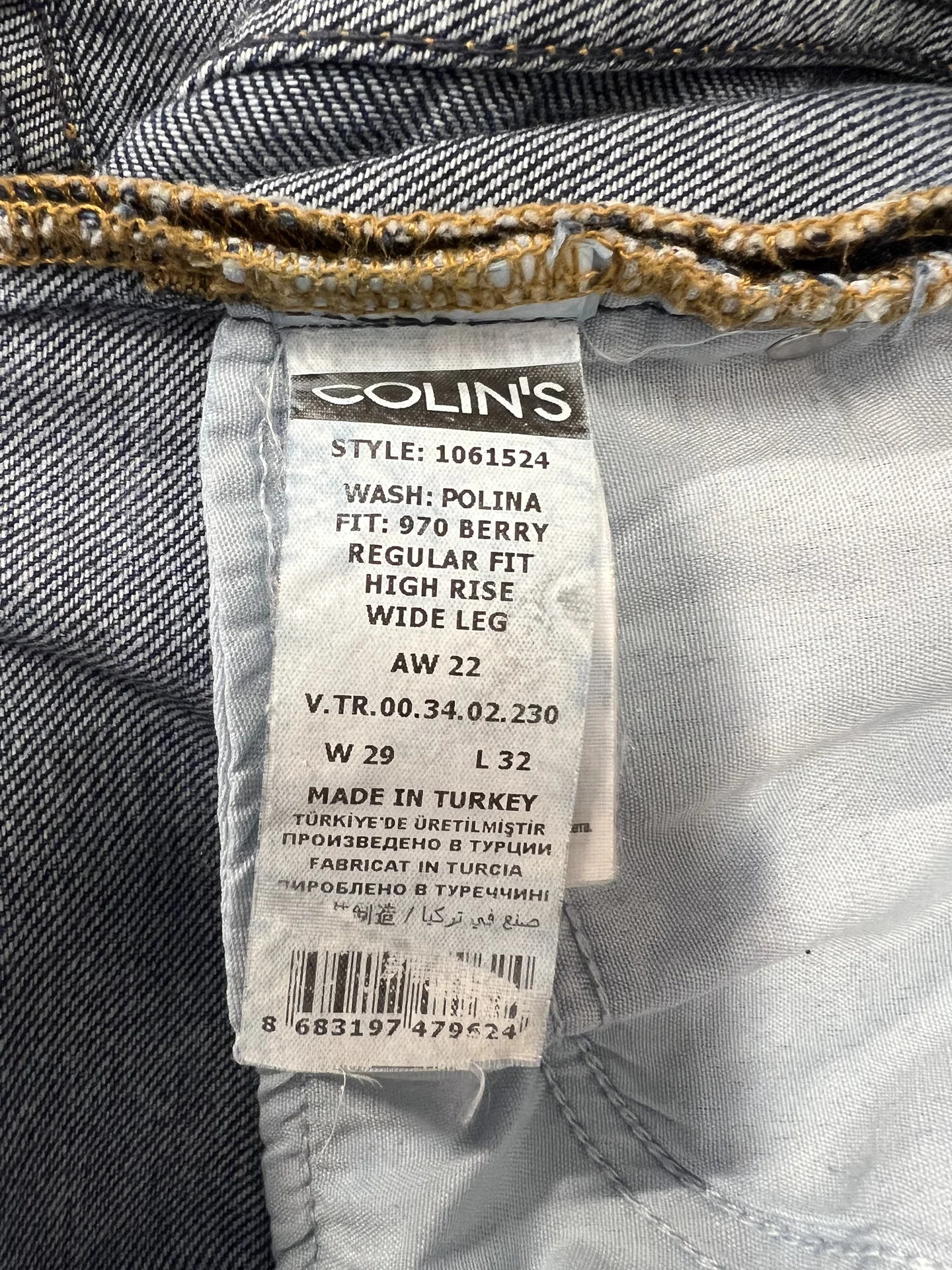 Джинсы Colins 29/32 женские синие широкие - миниатюра 7