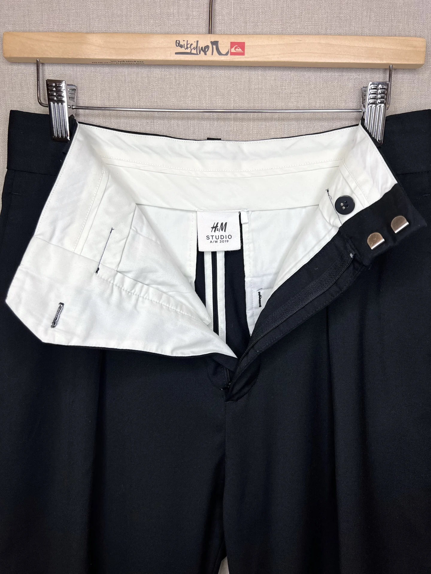 Брюки H&M Studio 38 шерсть женские черные - миниатюра 6