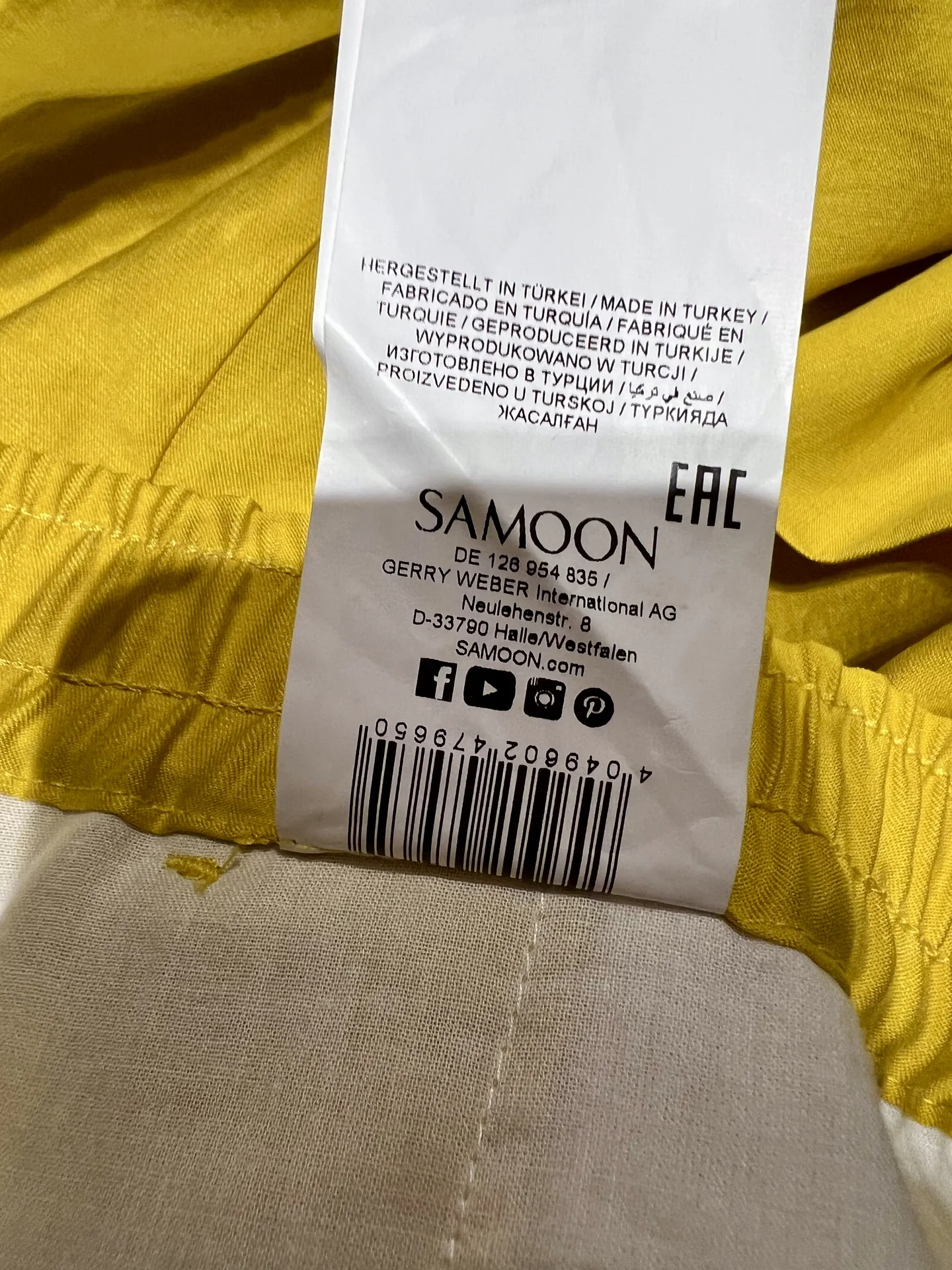 Брюки Samoon by Gerry Weber р.50 желтые женские - миниатюра 5