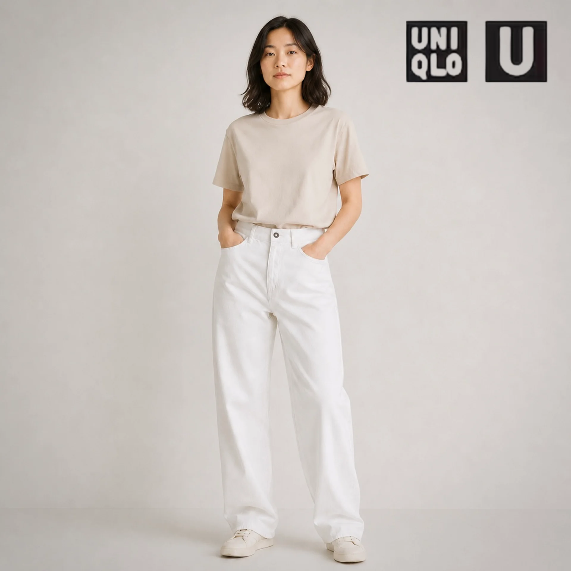 Джинсы Uniqlo U 27 (44) белые женские - изображение 1
