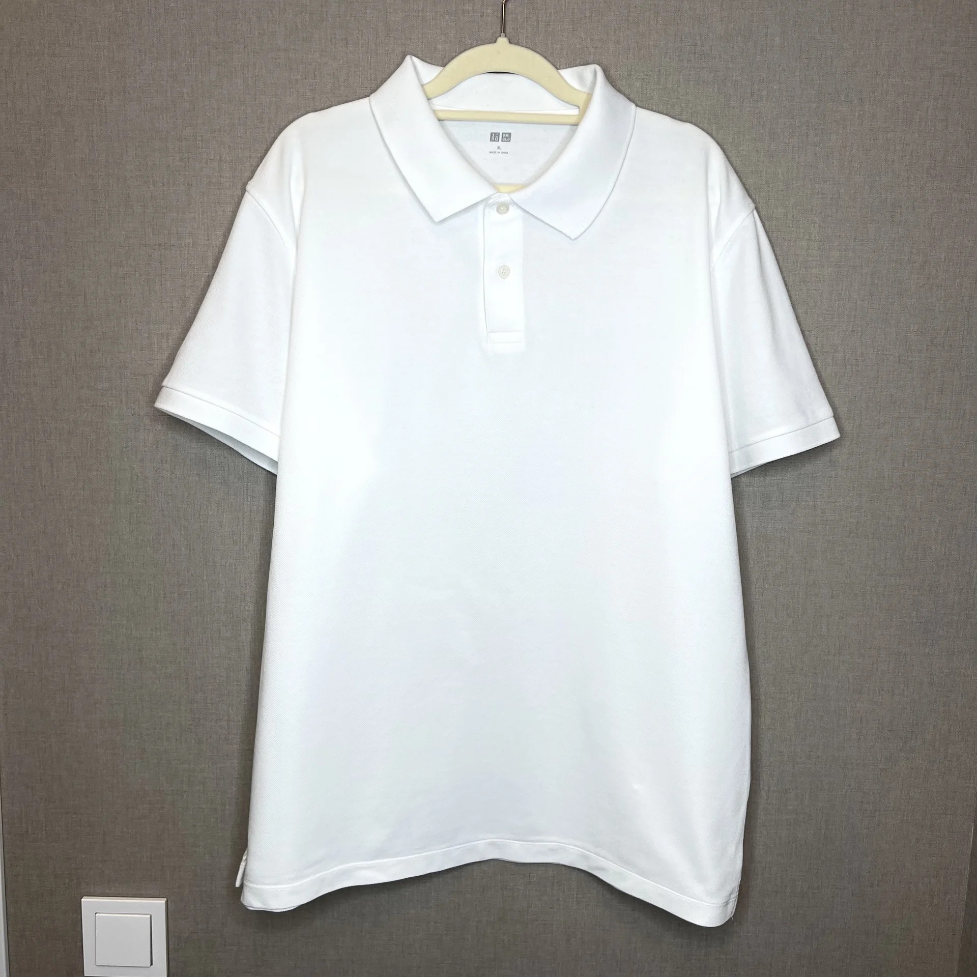 Поло Uniqlo XL белое мужское рубашка футболка - миниатюра 2
