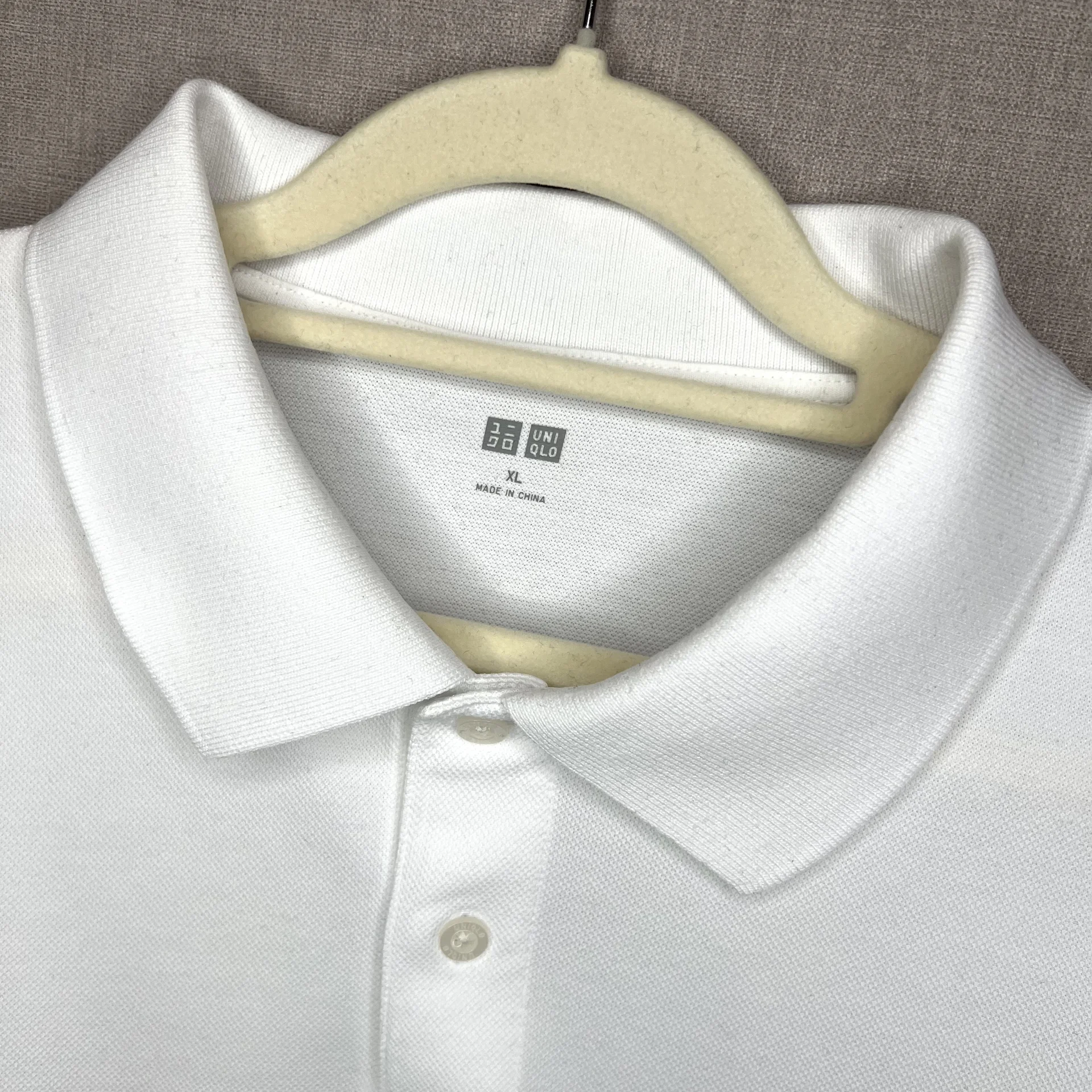 Поло Uniqlo XL белое мужское рубашка футболка - миниатюра 3