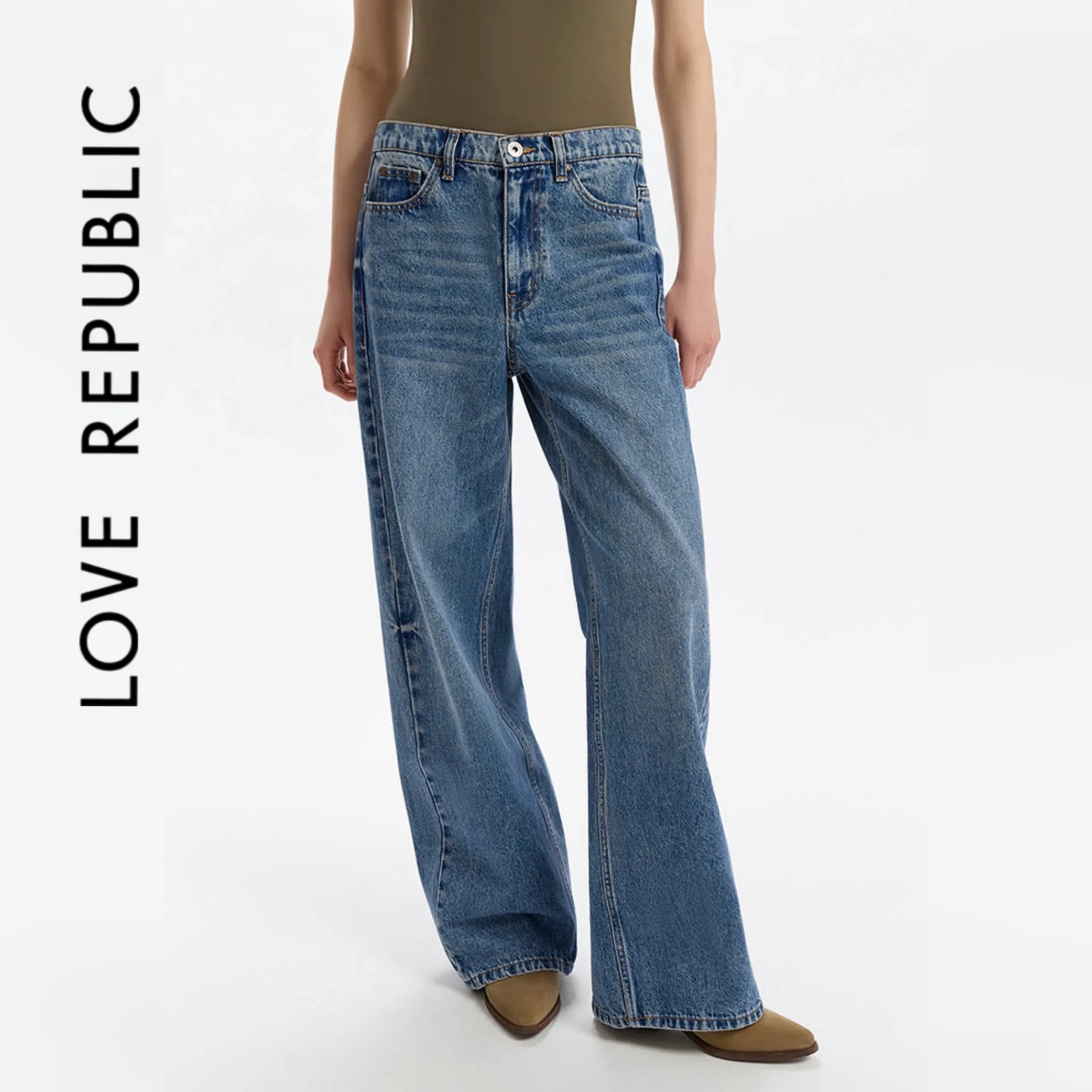 Джинсы Love Republic 44 (50) широкие женские - изображение 1