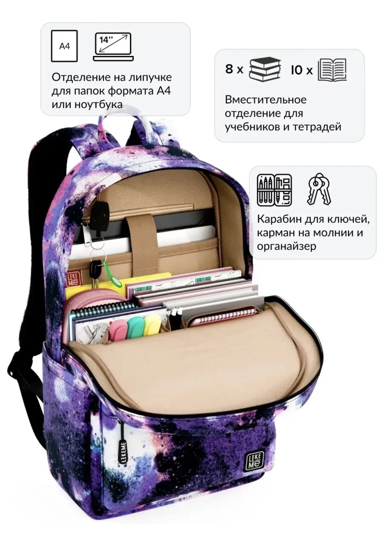 Школьный рюкзак Teens (Like.me)для девочки - миниатюра 5