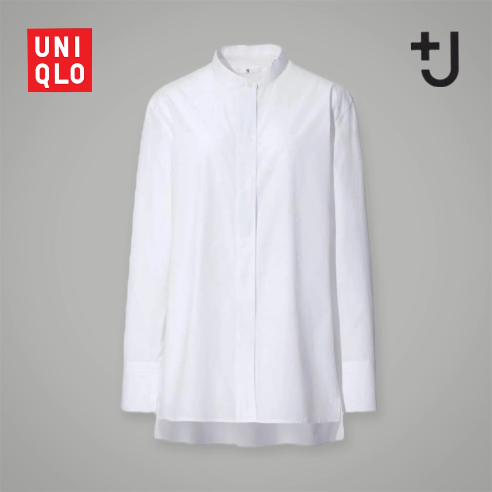 Рубашка +J Uniqlo Jil Sander белая женская - изображение 1