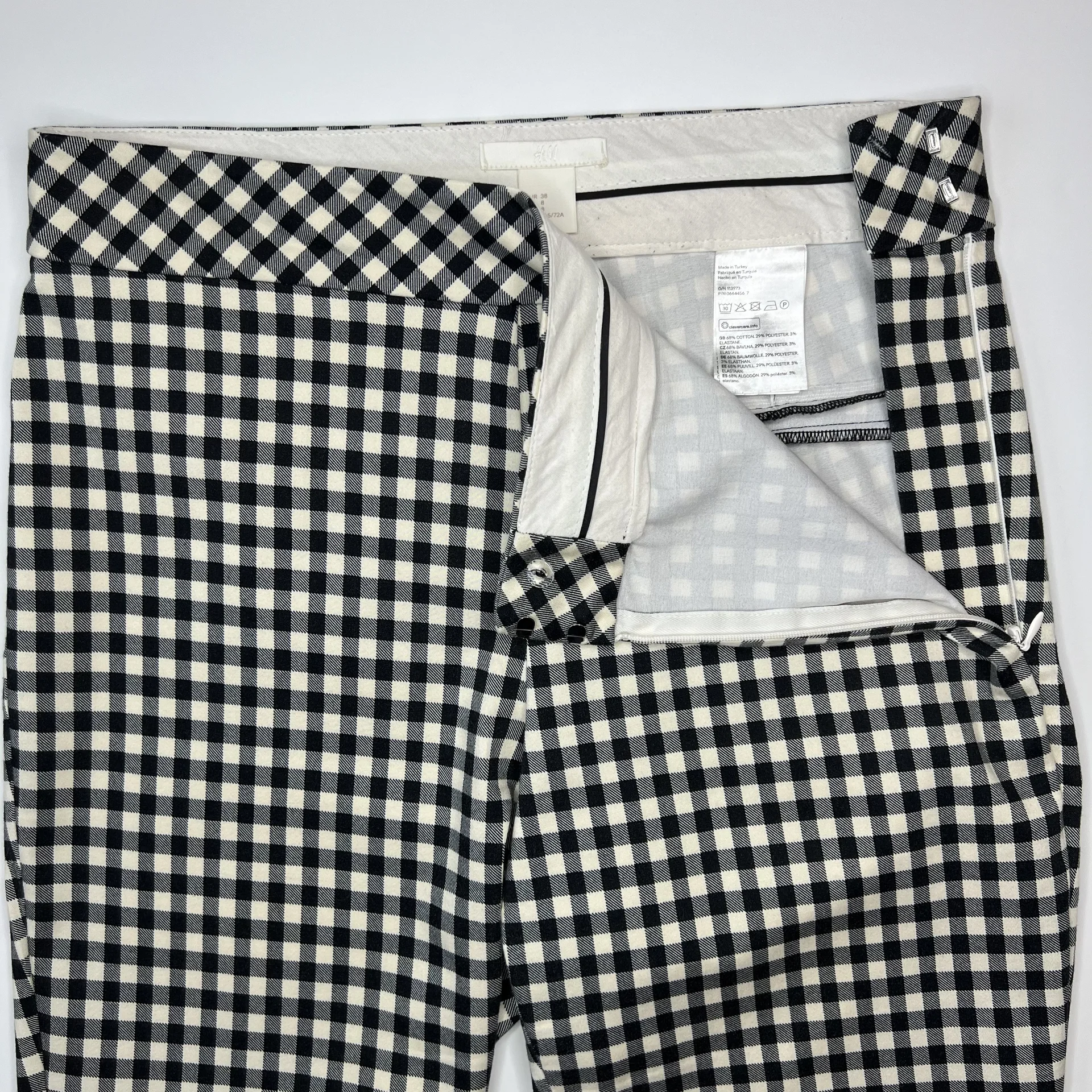 Брюки H&M 38 (M) женские в клетку штаны - миниатюра 4