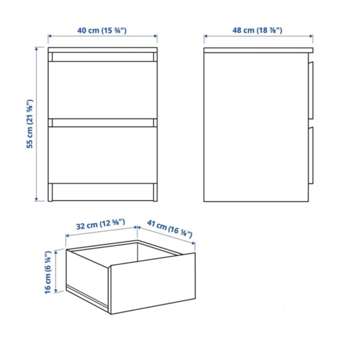 Новая IKEA тумба Malm Мальм белая прикроватная - миниатюра 2