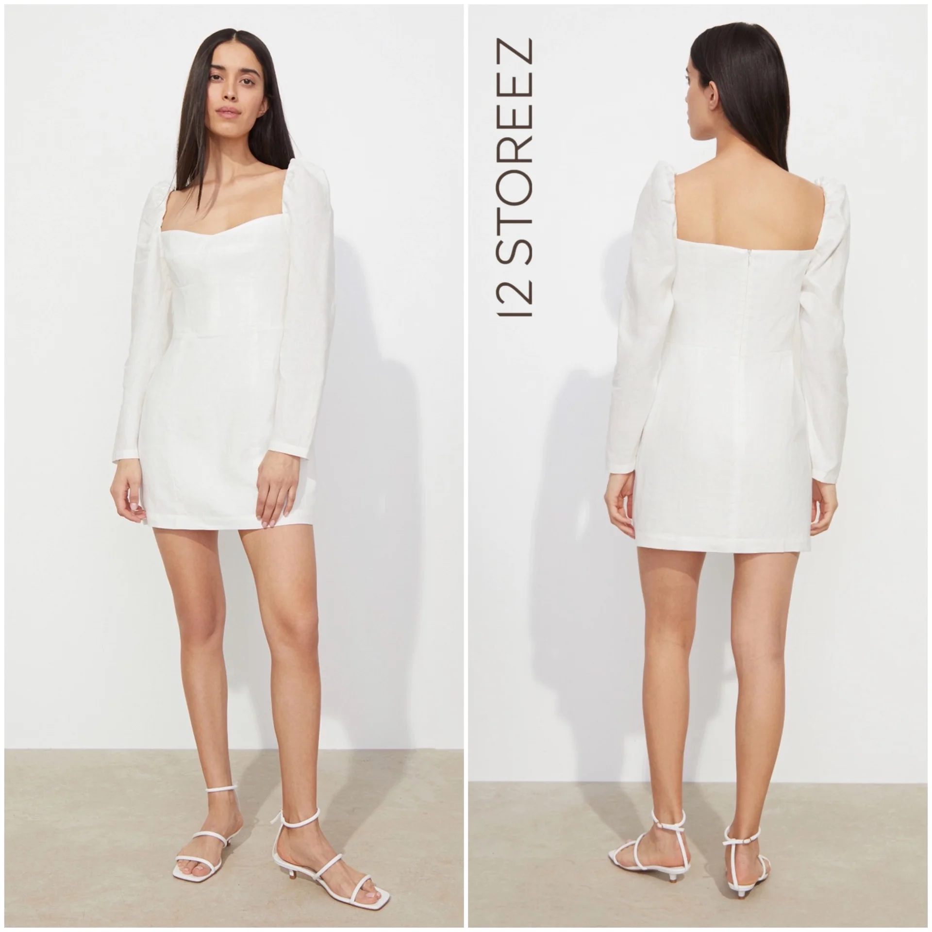 Платье 12 storeez XS белое мини - изображение 1