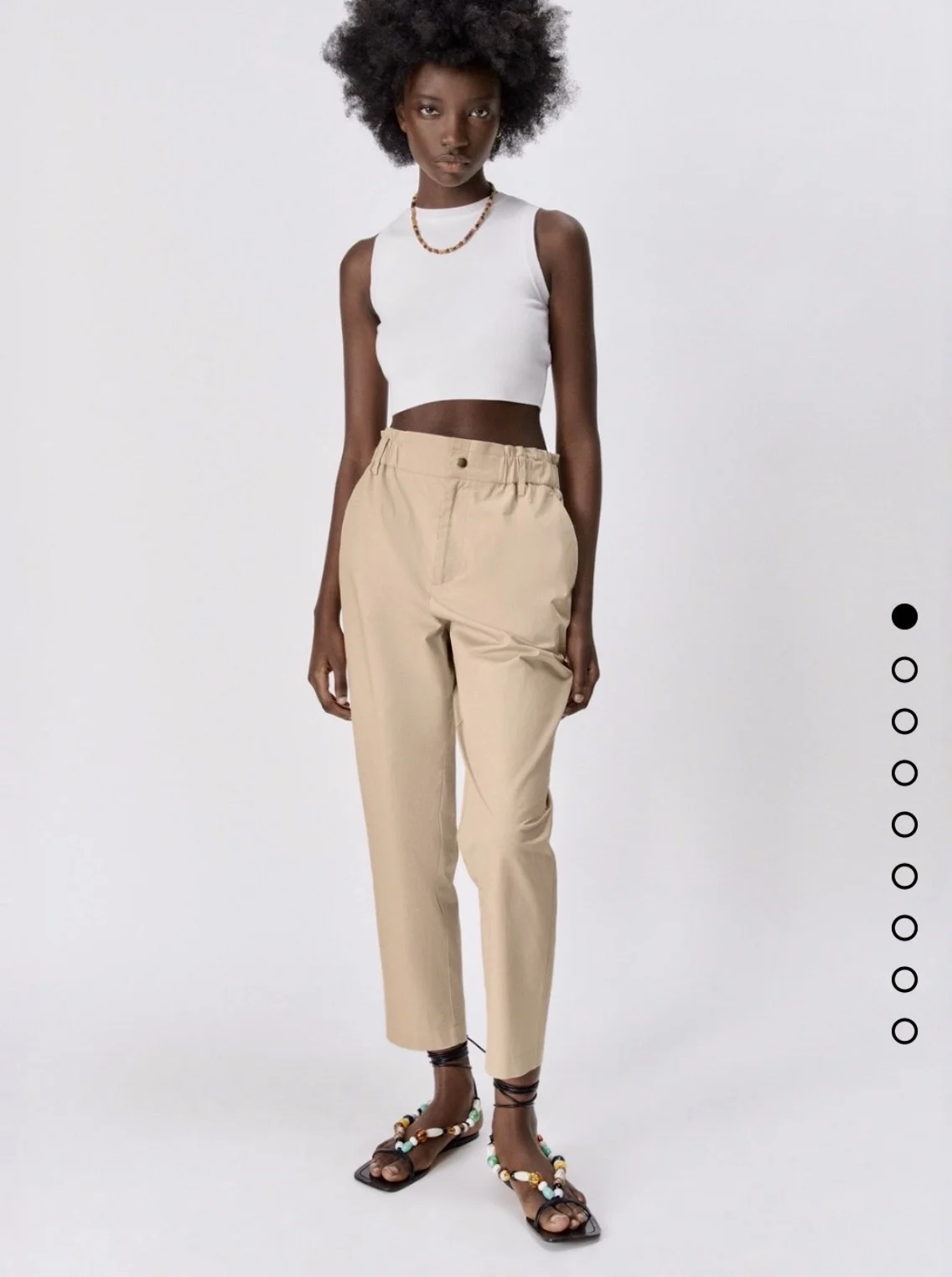 Брюки Zara S летние бежевые женские штаны - миниатюра 2