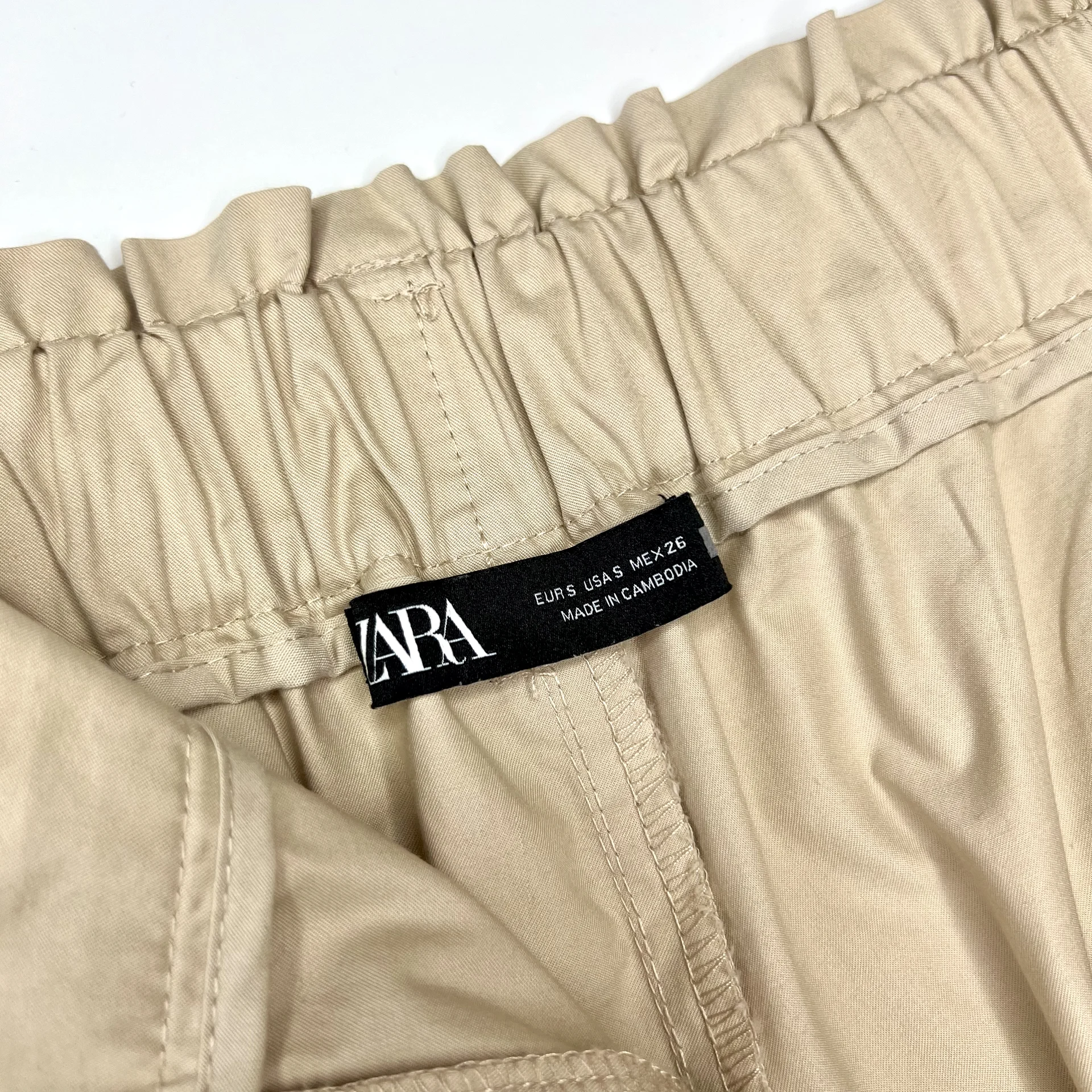 Брюки Zara S летние бежевые женские штаны - миниатюра 5