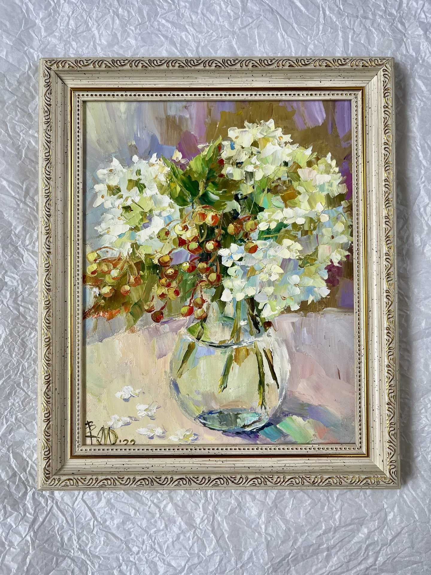 Картина маслом в раме «Королева сада» 25*20 - миниатюра 2