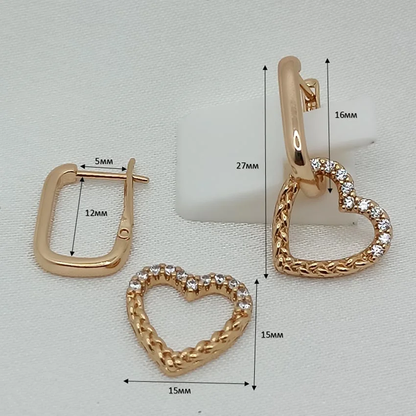 Серьги из медицинского сплава с цирконием от Xupin - миниатюра 2