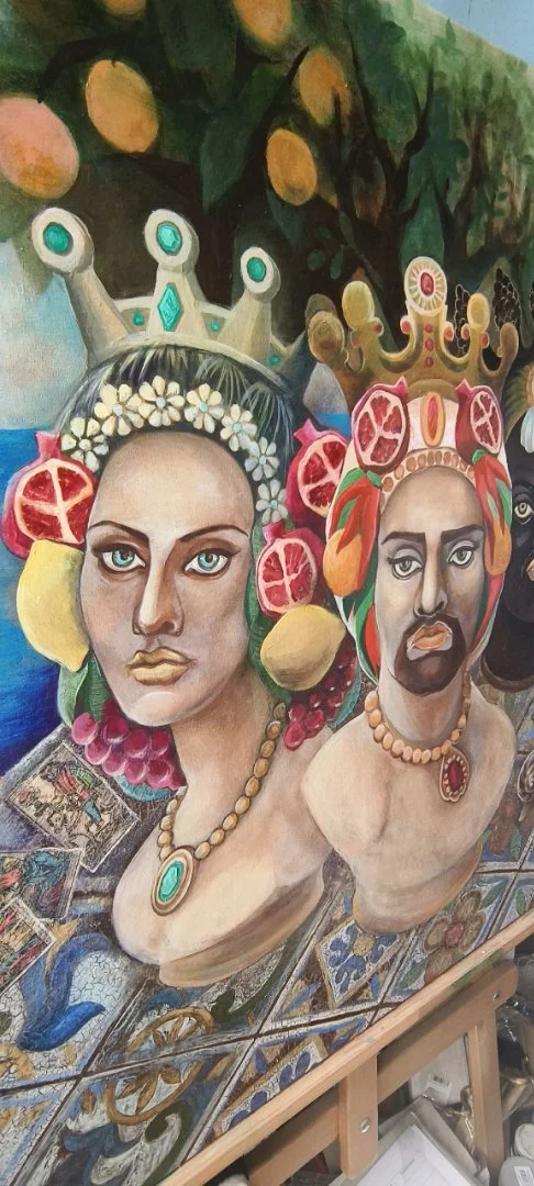 "СИЦИЛИЙСКИЕ ГОЛОВЫ" авторская картина Кристины Синдаловской. - миниатюра 10