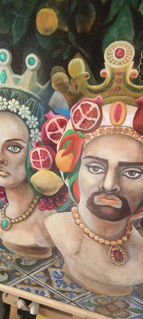 "СИЦИЛИЙСКИЕ ГОЛОВЫ" авторская картина Кристины Синдаловской. - миниатюра 11