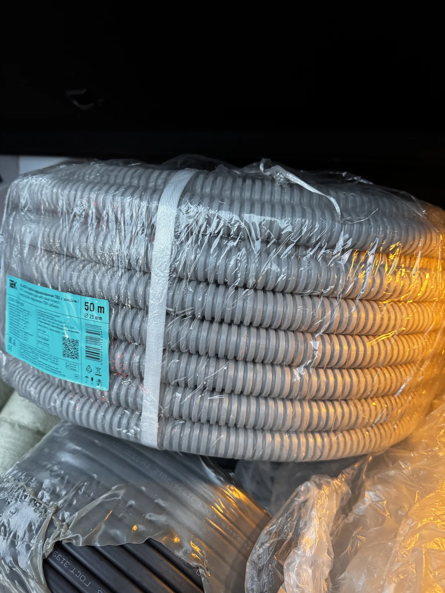 Гофрированная труба пвх Elasta с зондом 50м - миниатюра 2